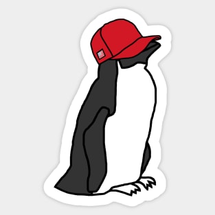 Trucker Hats Red Penguin Graphic Sticker